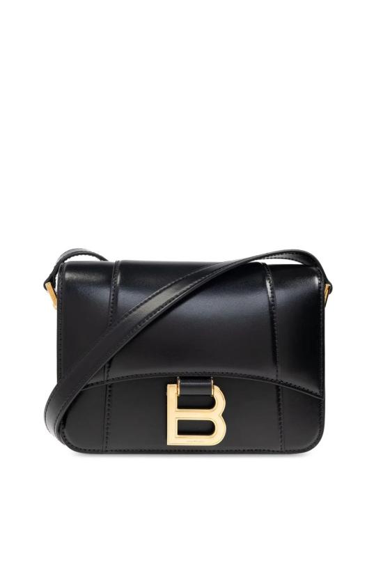 25FW 발렌시아가 아워글래스 스몰 플랩백 8285222ABQ8 1000 BLACK