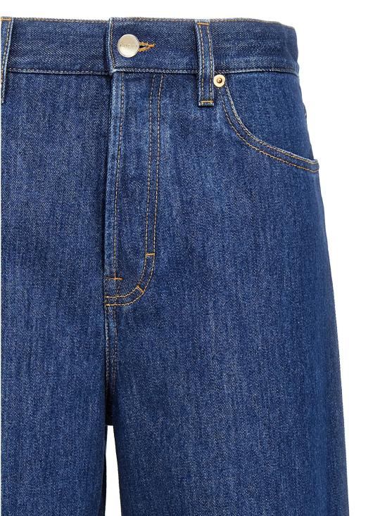 25SS 구찌 백 로고 패치 와이드 데님 팬츠 816971XDC5F4100 - GUCCI