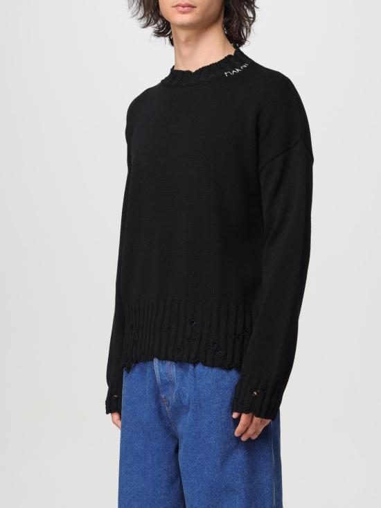 25FW 마르니 로고 코튼 박시핏 니트 GCMG0210A0UFC652 00N99 Black - MARNI