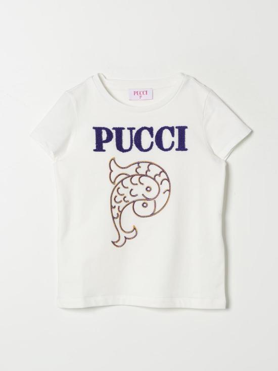 25FW [키즈] 푸찌 티셔츠 PV8B41J0177 101 Beige