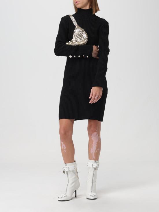  파코라반 롱 원피스 23AMRO603ML0235 P001 Black - PACO RABANNE