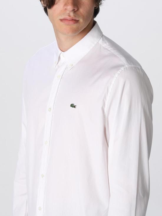25FW 라코스테 레귤러 핏 프리미엄 코튼 셔츠 CH2933 001 White - LACOSTE