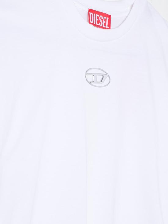 25FW [키즈] 디젤 티셔츠 J0202200YI9 K100 White - DIESEL