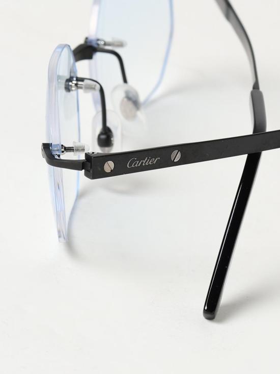 25FW 까르띠에 산토스 림리스 무테 안경 CT0511O 004 Black - CARTIER