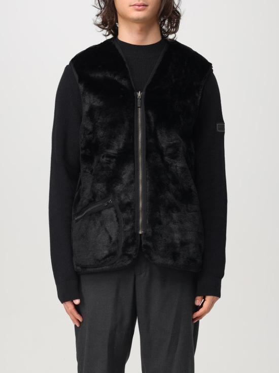 25FW 바버 웜 파일 웨이스트코트 집 인 라이너 MLI0004 BK11 Black