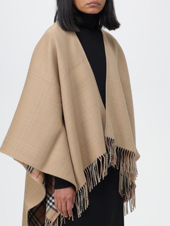 25FW 버버리 체크 울 리버시블 케이프 8071673 Beige - BURBERRY