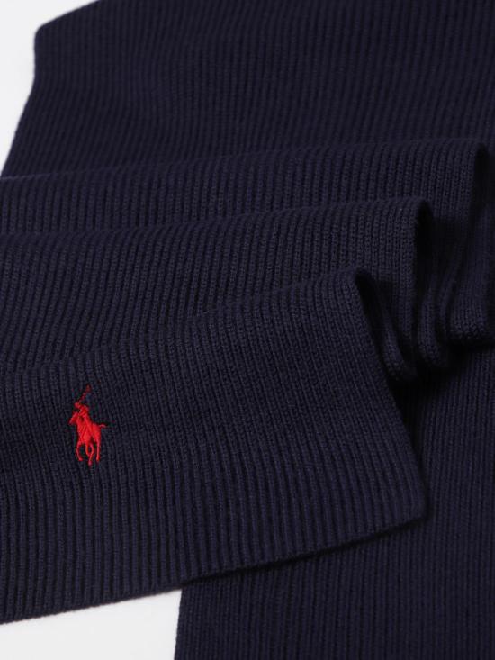 25FW 폴로 랄프로렌 포니 로고 자수 립 니트 스카프 710886136 002 Blue - POLO RALPH LAUREN