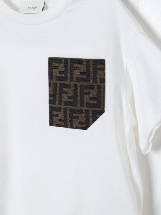 25FW [키즈] 펜디 티셔츠 JUI1507AJ F0TU9 White - FENDI