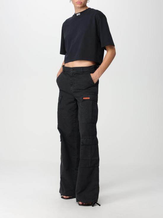 25FW 헤론 프레스톤 반팔 티셔츠 HWAA034C99JER002 1001 Black - HERON PRESTON