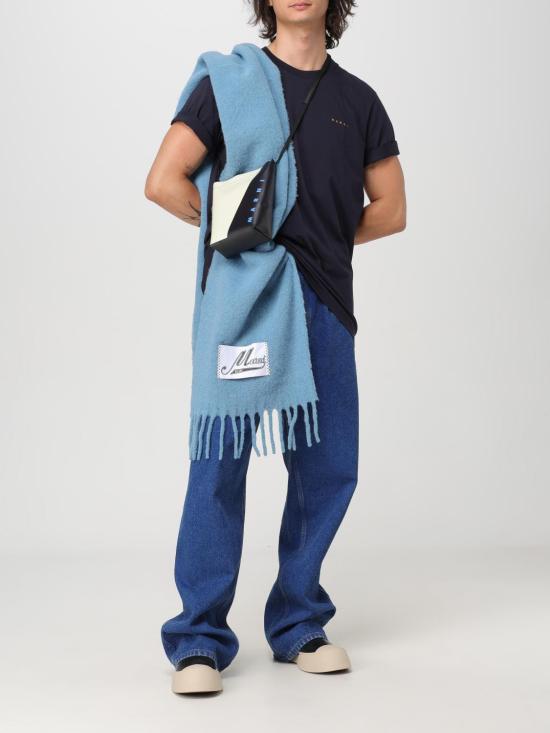 25FW 마르니 반팔 티셔츠 HUMU0198X1UTCZ57 00B99 Blue - MARNI