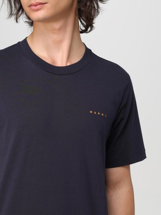 25FW 마르니 반팔 티셔츠 HUMU0198X1UTCZ57 00B99 Blue - MARNI