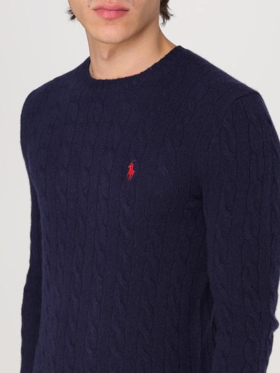 26FW 폴로 랄프로렌 케이블 니트 스웨터 710876762 002 Blue - POLO RALPH LAUREN