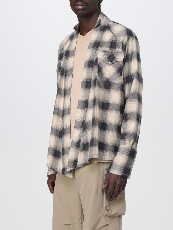  그렉로렌 긴팔 셔츠 GM137 BLACK WHITE Black - GREG LAUREN