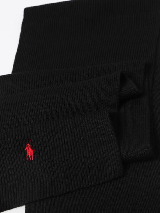 25FW 폴로 랄프로렌 포니 로고 자수 립 니트 스카프 710886136 001 Black - POLO RALPH LAUREN