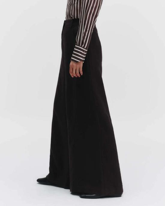  티더블유피 스트레이트 팬츠 Twp Dee's 워시드 리넨 팬츠 다크 초콜릿 - TWP