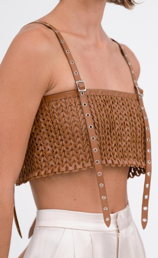  논살란트 레이블 민소매 티셔츠 무심한 라벨 카터 크롭 허니 - NONCHALANT LABEL