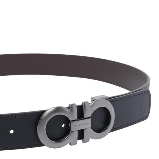 25FW 살바토레 페라가모 가죽 벨트 464231675542NERO HICKORY Black - SALVATORE FERRAGAMO