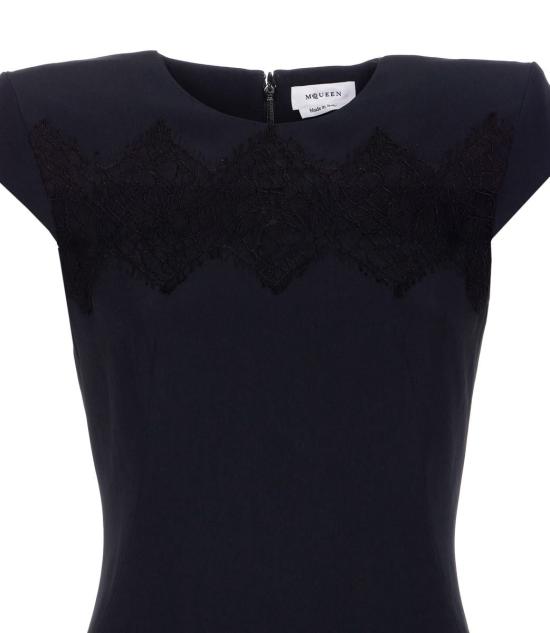 25FW 알렉산더 맥퀸 미디 원피스 830138QEAAA1000 Black - ALEXANDER MCQUEEN