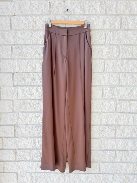  조나단 심카이 스트레이트 팬츠 Jonathan Simkhai Kyra 와이드 레그 팬츠 코코아