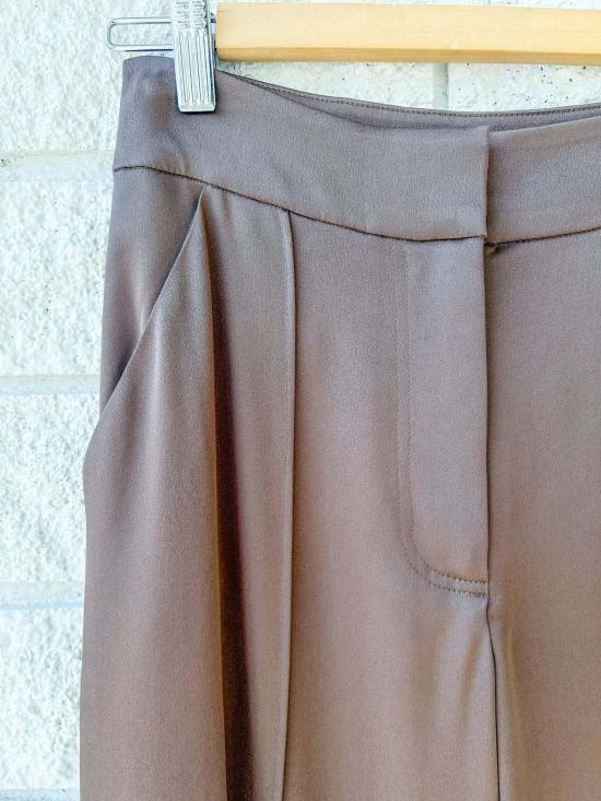  조나단 심카이 스트레이트 팬츠 Jonathan Simkhai Kyra 와이드 레그 팬츠 코코아 - JONATHAN SIMKHAI