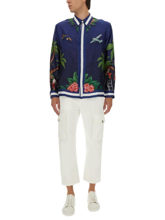 25FW 카사블랑카 긴팔 셔츠 MPF25 SH 021 02CASABLANCASURFCLUB MIDNIGHT BLUE - CASABLANCA