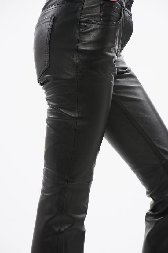  오프화이트 가죽 팬츠 OWJB036F23 LEA001 1010 Black - OFF WHITE