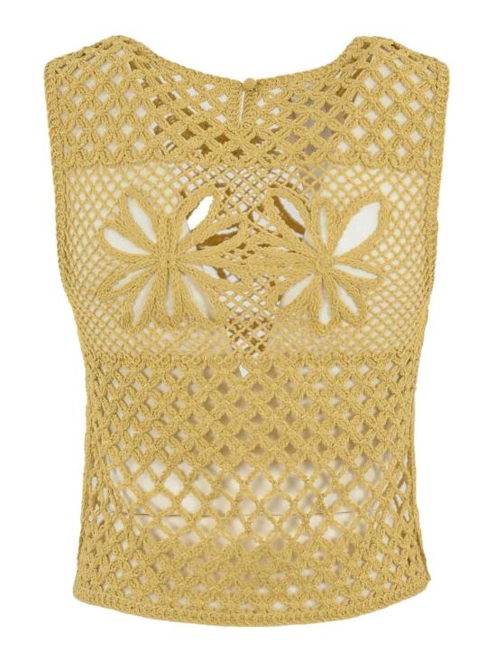  핑코 민소매 티셔츠 104733A2FFC43 Yellow - PINKO