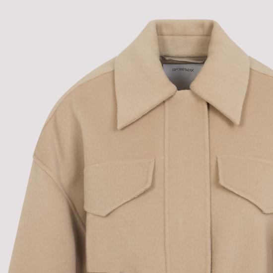 25FW 스포트막스 CANTORE 칸토레 벨티드 울 자켓  2522086031600 80747 001 Beige - SPORTMAX