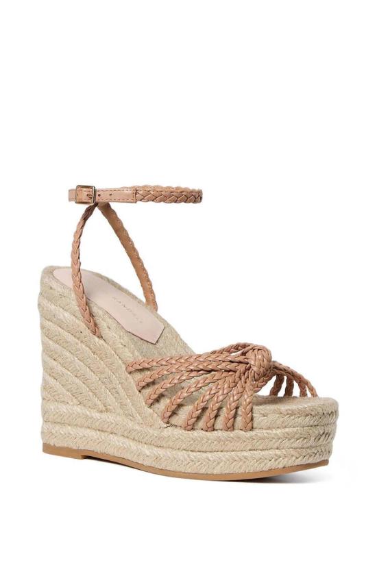  로플러랜달 샌들 뢰플러 랜달 파멜라 미뇽 매듭 웨지 내추럴/듄 - LOEFFLER RANDALL