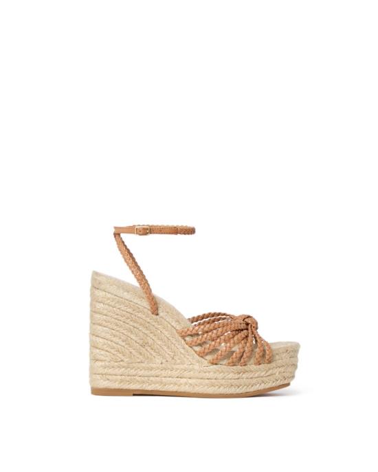  로플러랜달 샌들 뢰플러 랜달 파멜라 미뇽 매듭 웨지 내추럴/듄