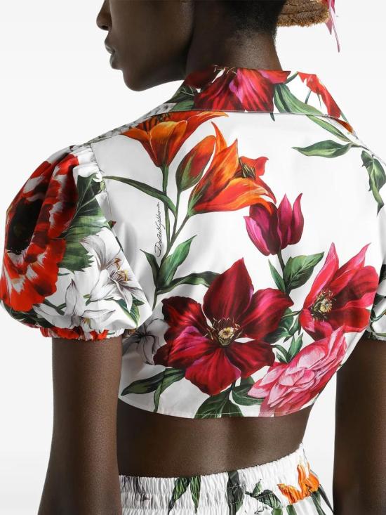 25FW 돌체앤가바나 블라우스 F5T66THS5TQ HA5PB ANEMONI GIGLI F BCO - DOLCE & GABBANA