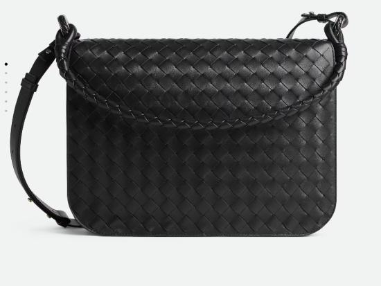  보테가베네타 스몰 스윙 메신저백 795074V2HL1 1208 BLACK VINTAGE SILVER