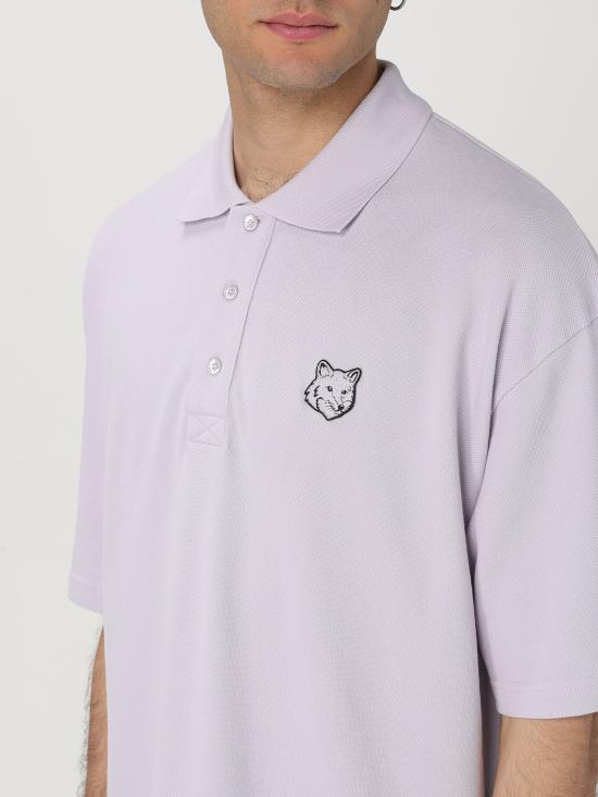  메종키츠네 볼드 폭스 헤드 패치 오버사이즈 폴로 티셔츠 MM00202KJ70100173 SOFT MAUVE DOM - MAISON KITSUNE