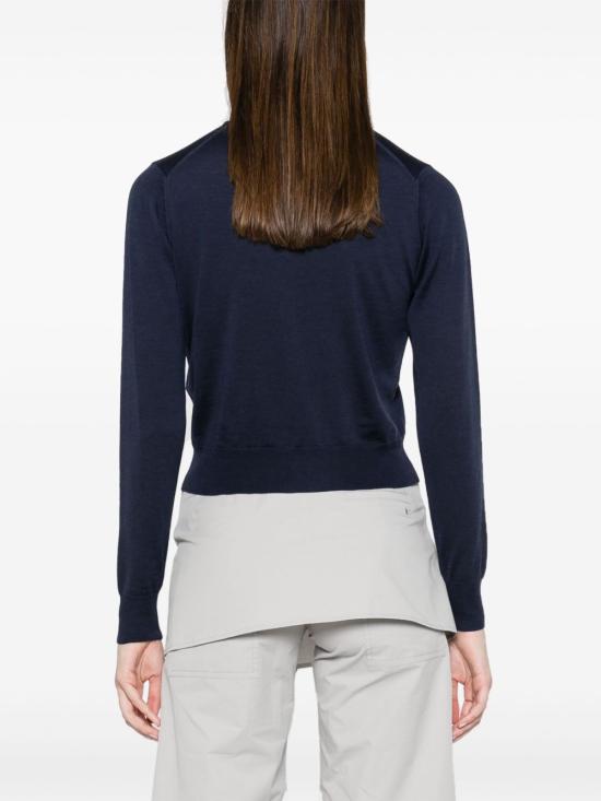 25SS 메종키츠네 베이비 폭스 패치 레귤러 가디건 MW00507 KT1036P492 Blue - MAISON KITSUNE