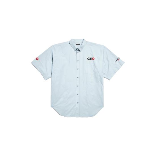 25FW 발렌시아가 반팔 셔츠 839187TNM60 4200 LIGHTBLUE