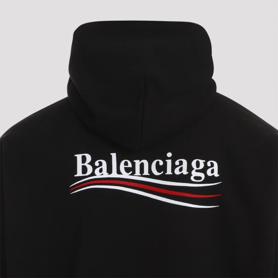 25FW 발렌시아가 미디엄 핏 후드 티셔츠 767877TKVI9 1070 BLACKWHITE - BALENCIAGA