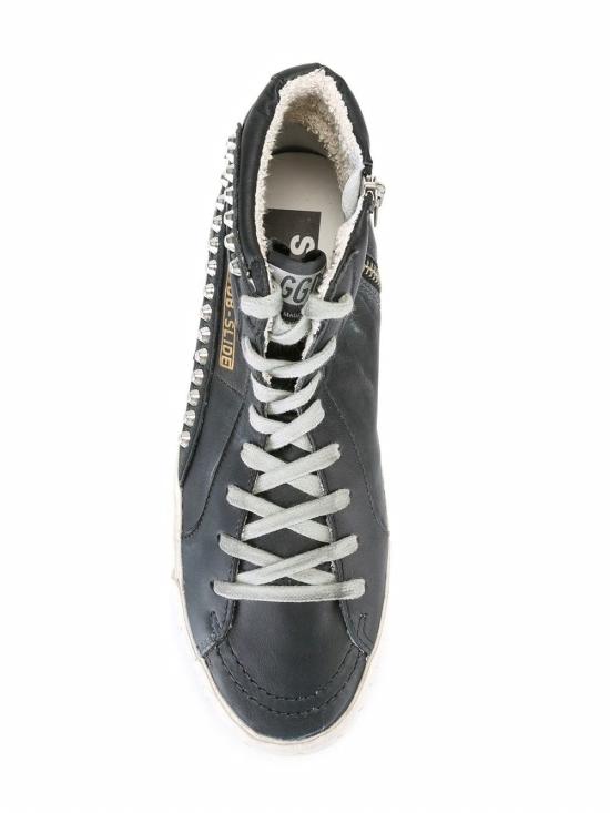 25FW 골든구스 스터드 슬라이드 하이 스니커즈 GWF00115F000323 90100 BLACK - GOLDEN GOOSE