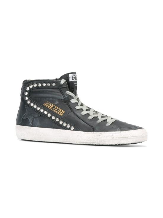 25FW 골든구스 스터드 슬라이드 하이 스니커즈 GWF00115F000323 90100 BLACK - GOLDEN GOOSE