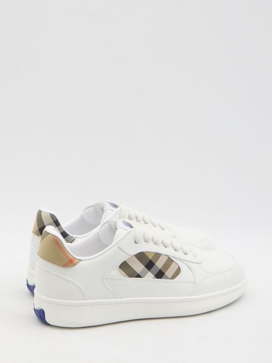  버버리 레더 체크 테라스 스니커즈 8108649 A1464 WHITE - BURBERRY