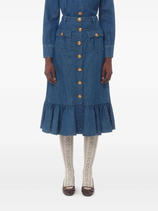 25SS 발렌티노 가라바니 데님 스커트 6B3DD18L94C 558 LIGHT BLUE - VALENTINO GARAVANI