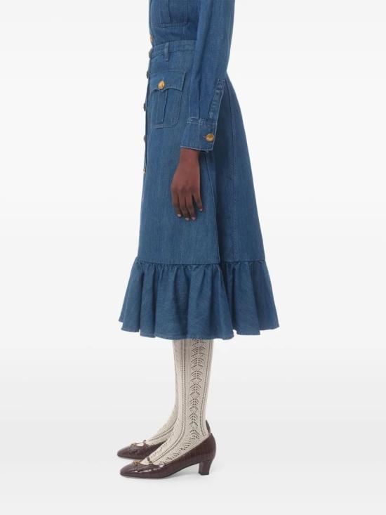 25SS 발렌티노 가라바니 데님 스커트 6B3DD18L94C 558 LIGHT BLUE - VALENTINO GARAVANI