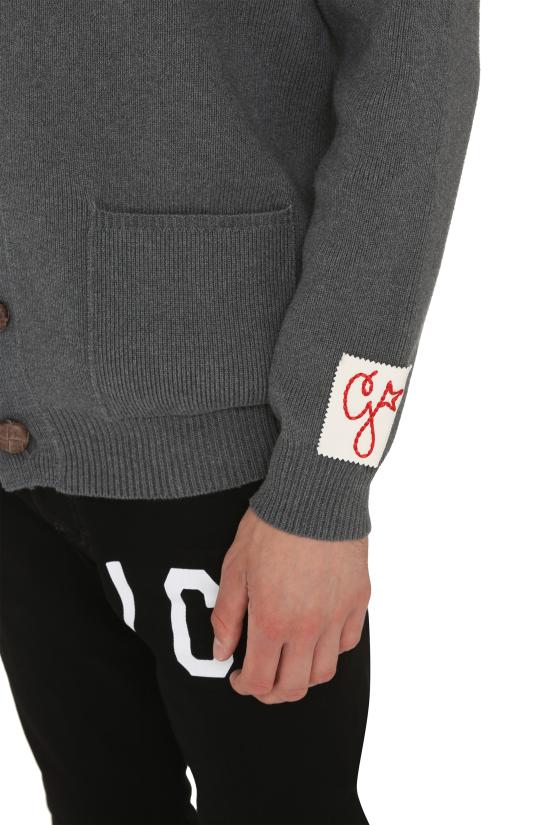 25FW 골든구스 코튼 니트 V넥 버튼 가디건  GMP00946P000662 60304 DARKGREYMELANGE - GOLDEN GOOSE