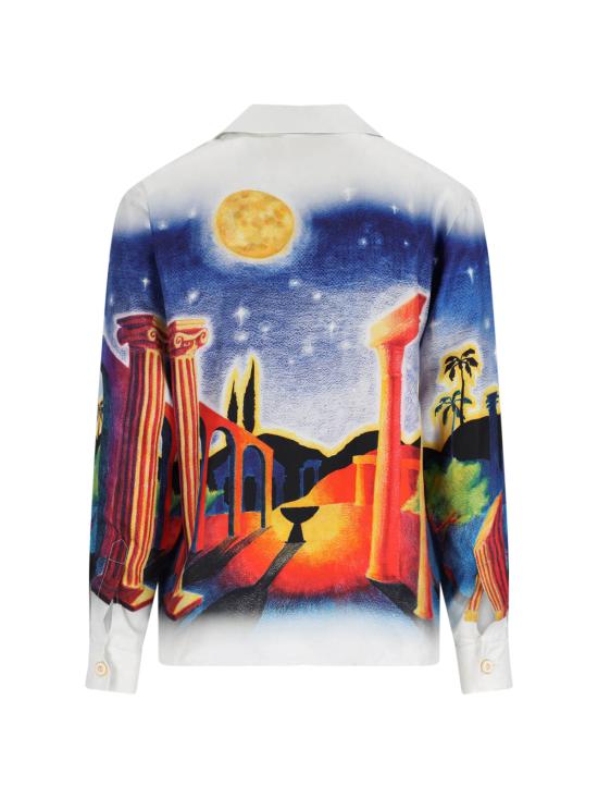 24FW 카사블랑카 긴팔 셔츠 U MPS25 SH 006 01 MIDNIGHT ACROPOLIS MultiColour - CASABLANCA