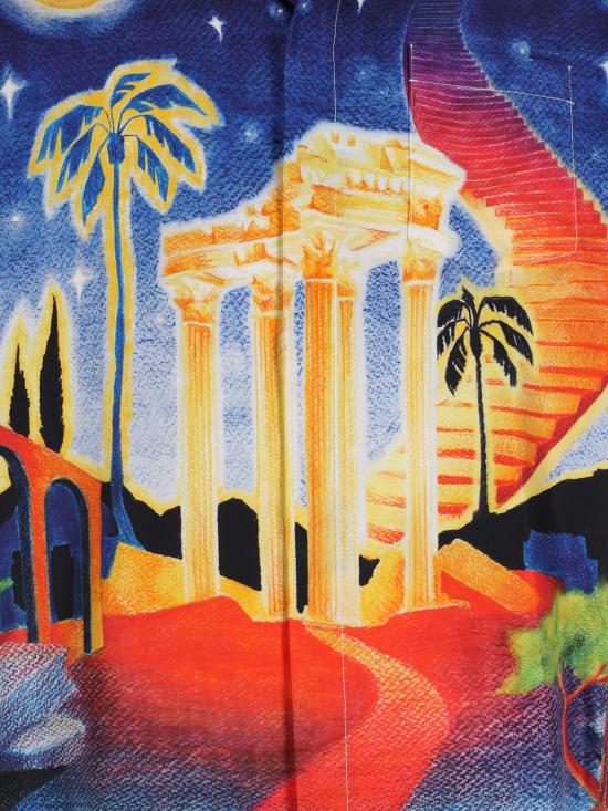 24FW 카사블랑카 긴팔 셔츠 U MPS25 SH 006 01 MIDNIGHT ACROPOLIS MultiColour - CASABLANCA