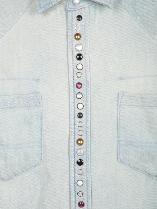 25SS 골든구스 해머드 스터드 데님 셔츠  GMP00487 P000636 50100 Blue - GOLDEN GOOSE