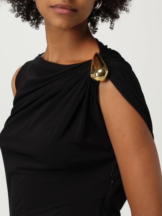 25FW 보테가베네타 롱 원피스 831590V4YX0 1000 Black - BOTTEGA VENETA