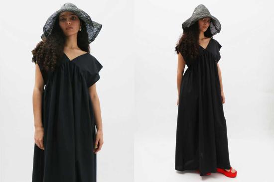  베이스레인지 롱 원피스 케이블 드레스 블랙 - BASERANGE