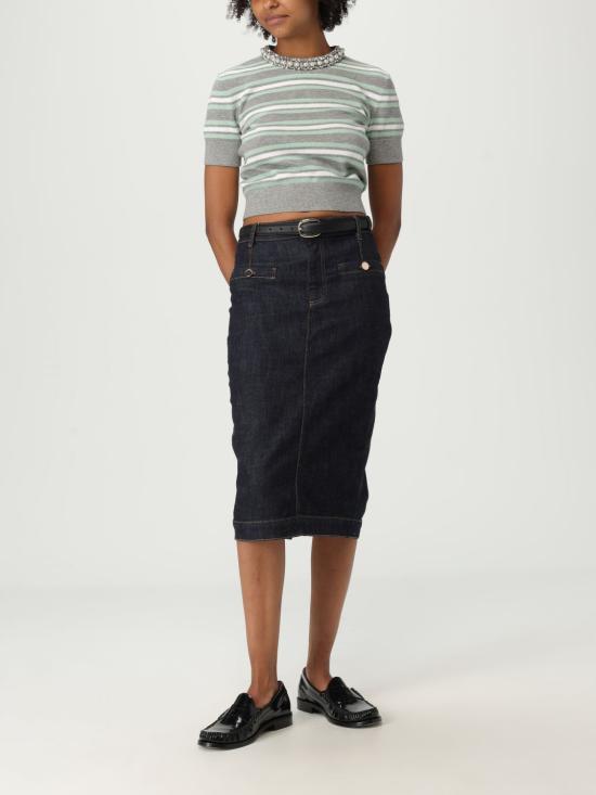 25FW 셀프 포트레이트 미디 스커트 PF25808MSKBL BLUE Blue - SELF PORTRAIT