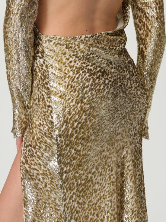 25FW 셀프 포트레이트 롱 원피스 PF25060XAGD GOLD Brown - SELF PORTRAIT