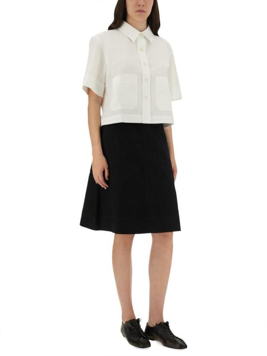  마가렛호웰 미디 스커트 WHSK0511S25KKP OFB OFF BLACK DOM - MARGARET HOWELL